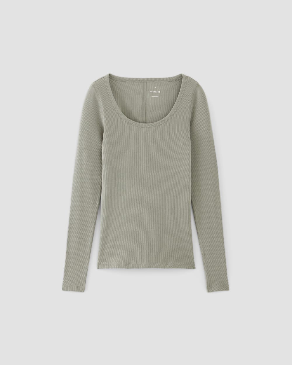 The Luxe Rib Long-Sleeve Scoop-Neck Tee | Sage Green - Image 6