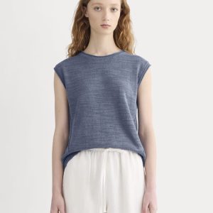 The Muscle Sweater in Cotton Linen | Indigo