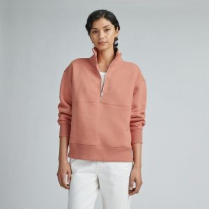 The ReTrack Half-Zip Sweatshirt | Light Rose