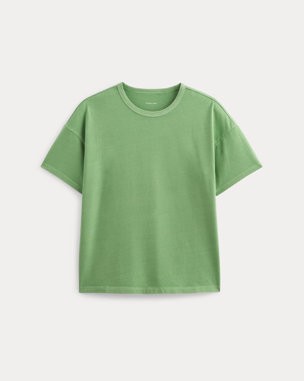 The Boyfriend Tee in Essential Cotton | Green Garment Dye - Image 2