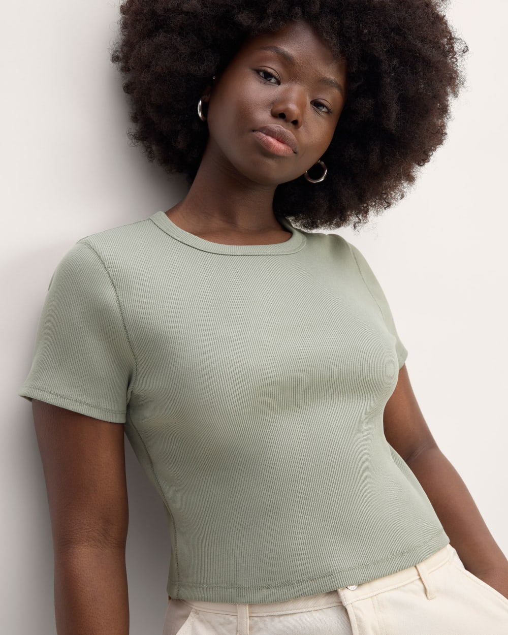 The '90s Rib Tee | Sage Green