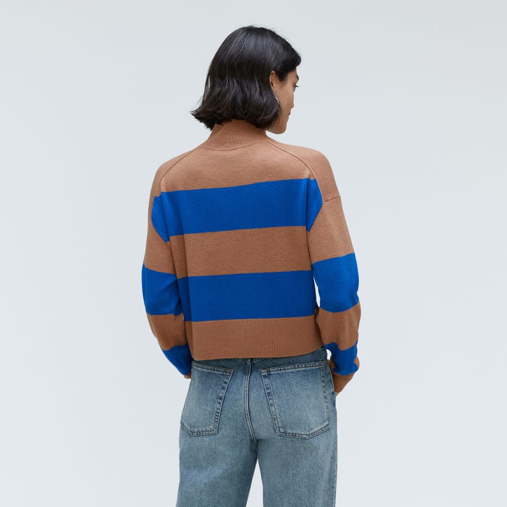 The Luxe Merino Turtleneck | Sahara / Lapis Blue - Image 2
