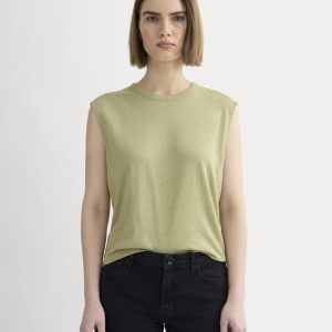The Muscle Tee in Cotton Linen | Eucalyptus