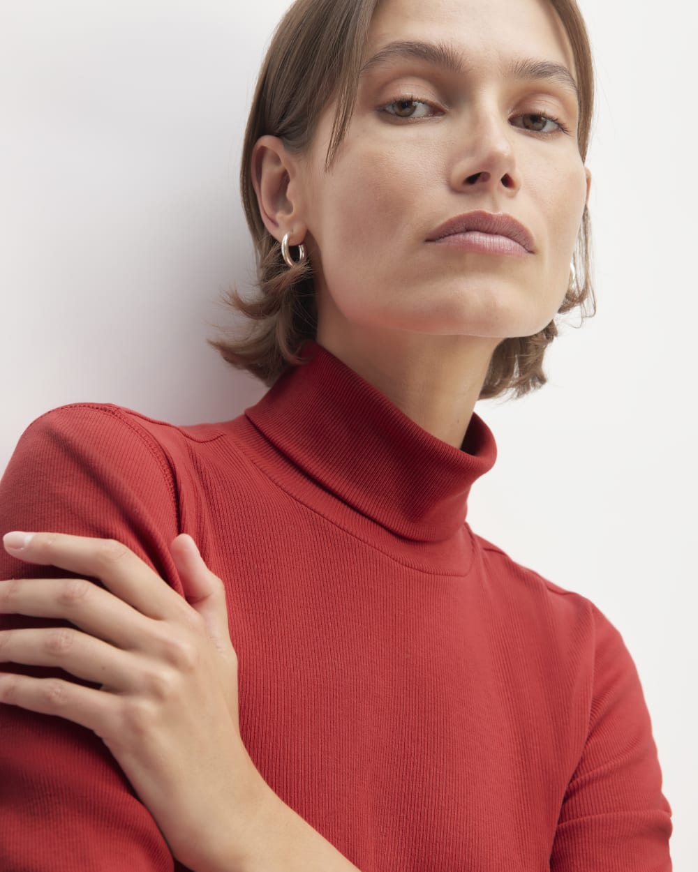 The Luxe Rib Turtleneck | Haute Red - Image 3