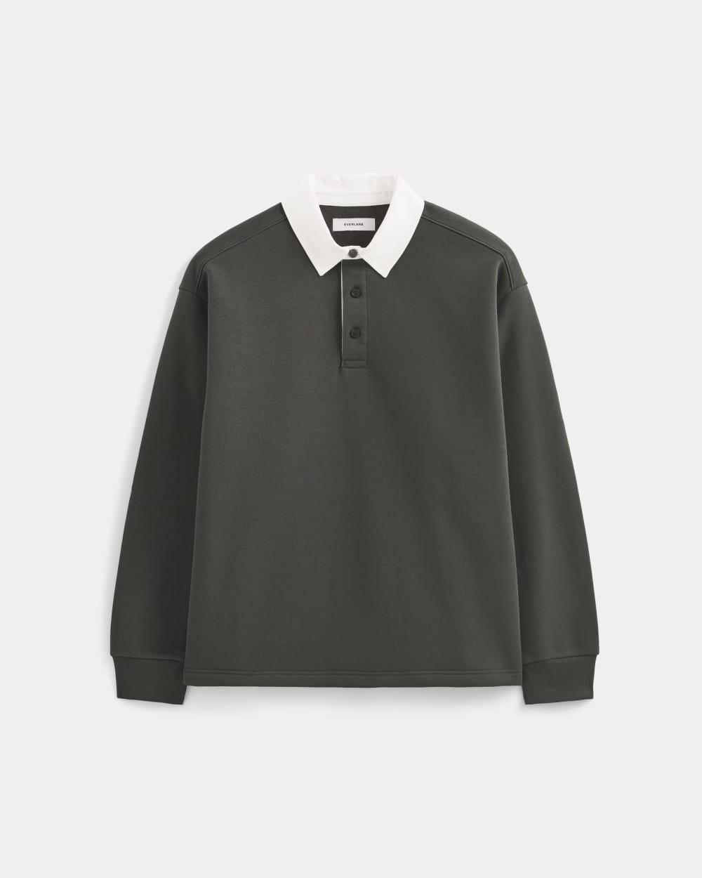 Luxe Fleece Rugby Polo | Washed Black - Image 2