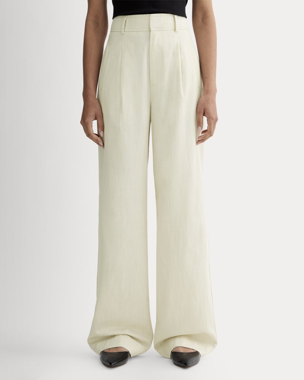 The Draper Pleated Pant in Buttersmooth | Heathered Oat | 30 Inseam - Image 3