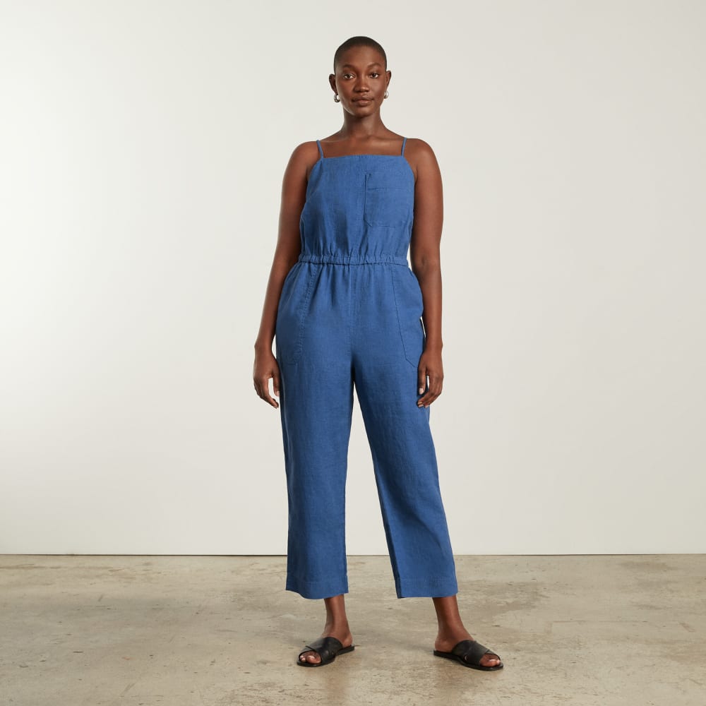 The Linen Shoestring Jumpsuit | Deep Blue - Image 2