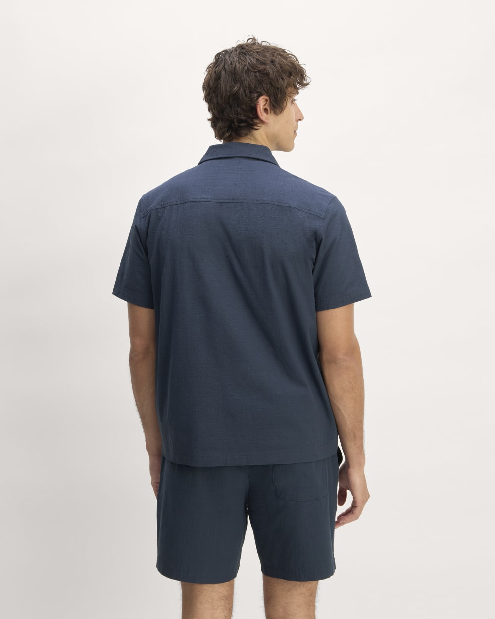The Seersucker Short-Sleeve Shirt | Deep Blue - Image 6