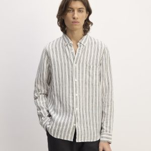 The Classic Shirt in Linen | Bone / Black