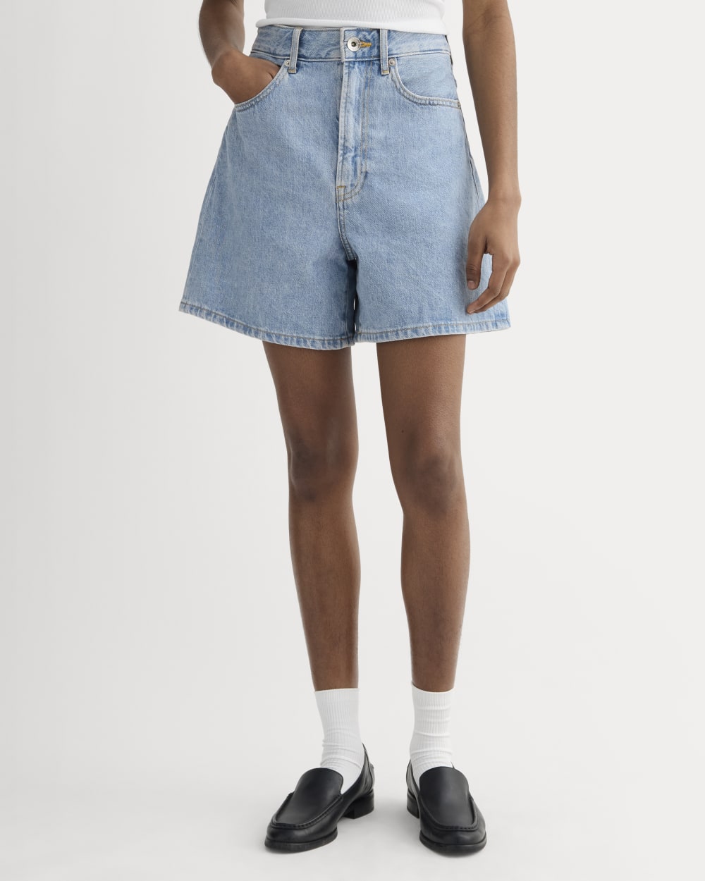 The A-Line Denim Short | Light Indigo - Image 3