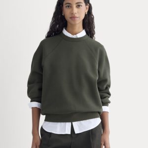 Luxe Fleece Raglan Crewneck | Washed Black