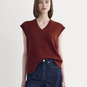 The Boxy Vest in Everyday Cotton | Merlot