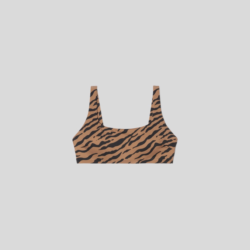The Square-Neck Bikini Top | Tiger Stripe Toasted Coconut - Image 2