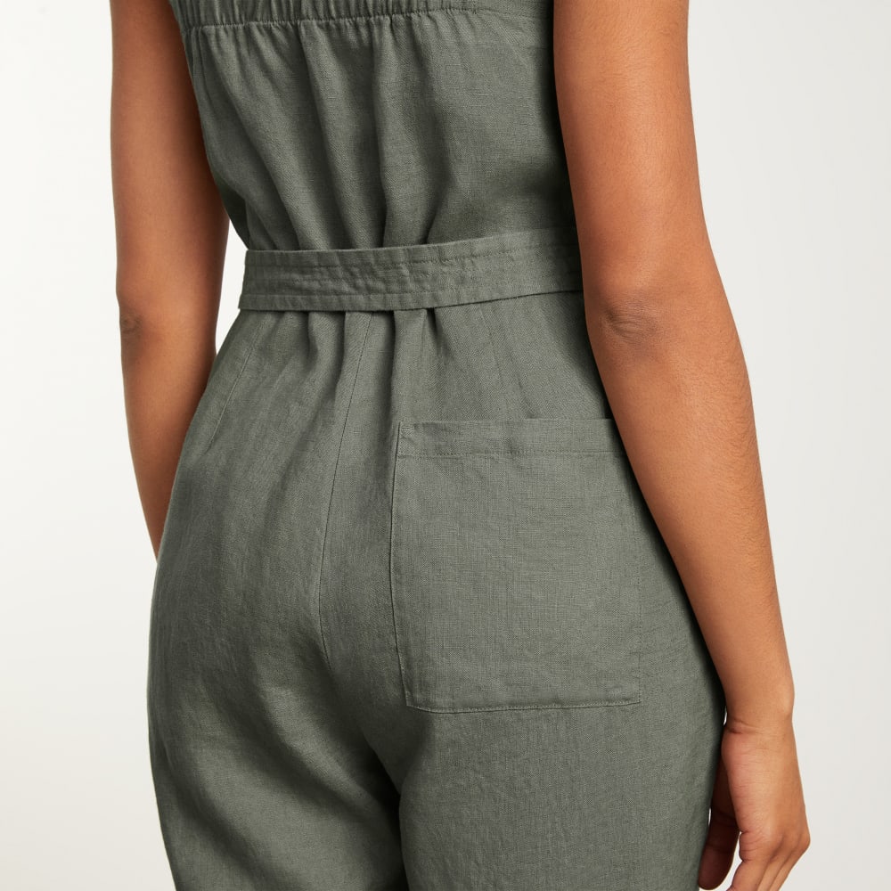 The Linen Jumpsuit | Pewter Green - Image 4