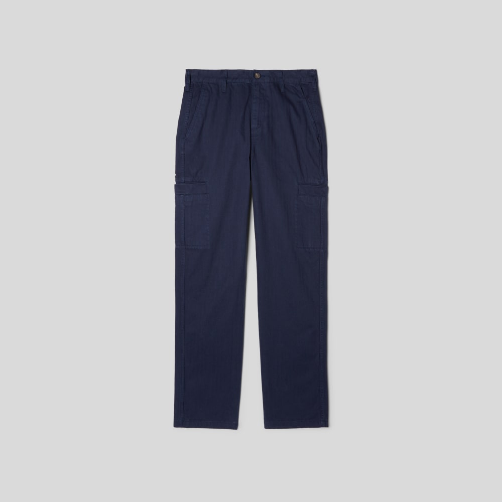 The Organic Cotton Herringbone Refined Cargo | Navy - Image 2