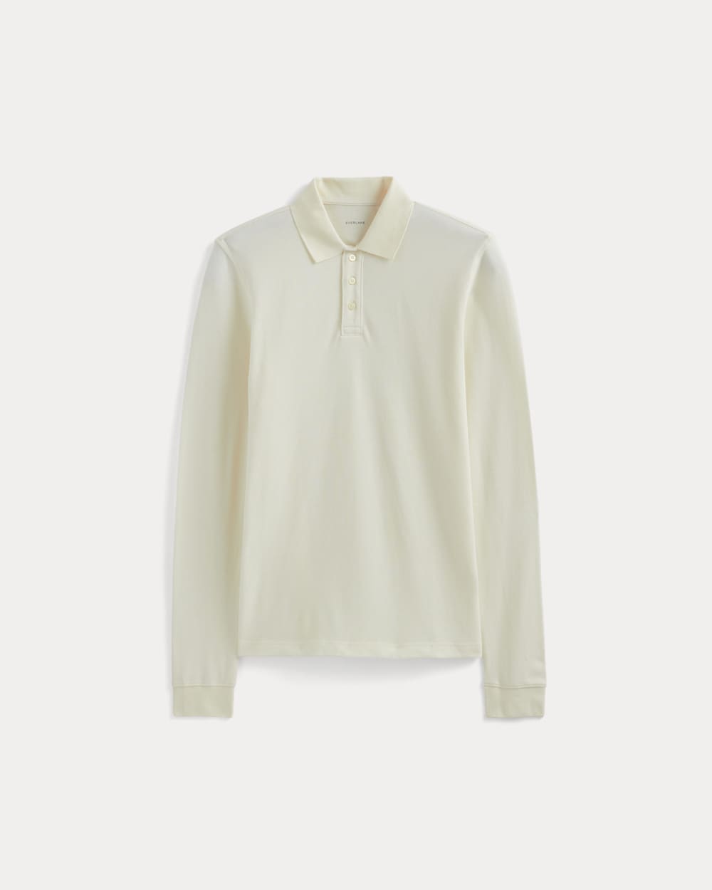 The Long-Sleeve Pique Polo | Bone - Image 2
