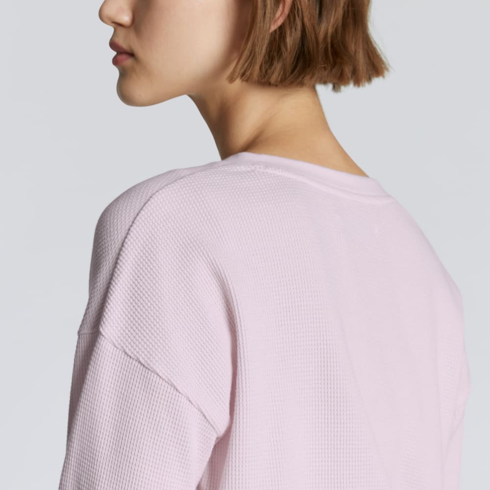 The Organic Cotton Waffle Henley | Light Lilac - Image 4