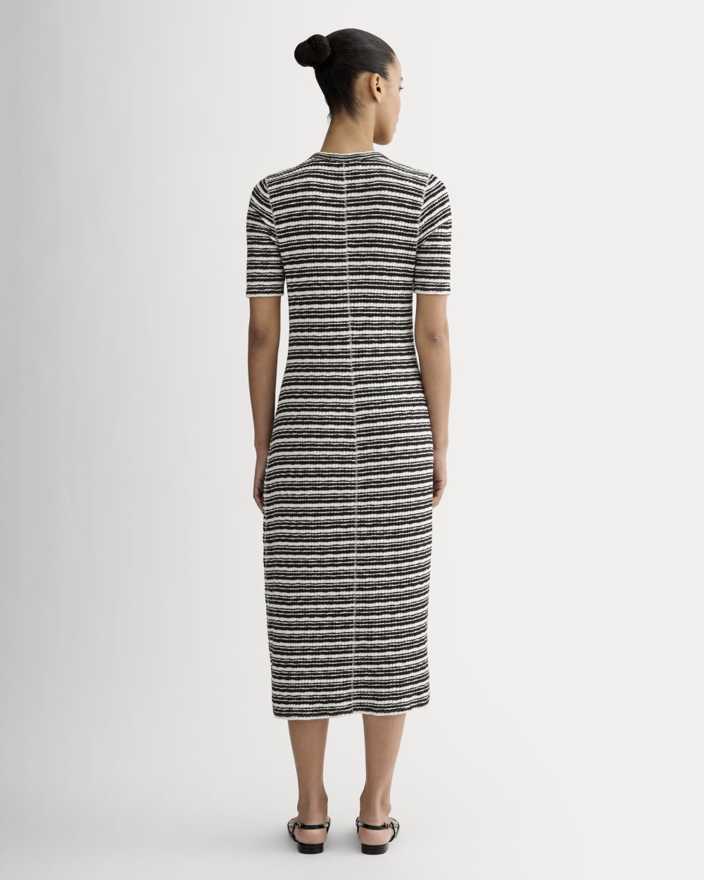 The Rib-Knit Henley Dress | Bone / Black - Image 4