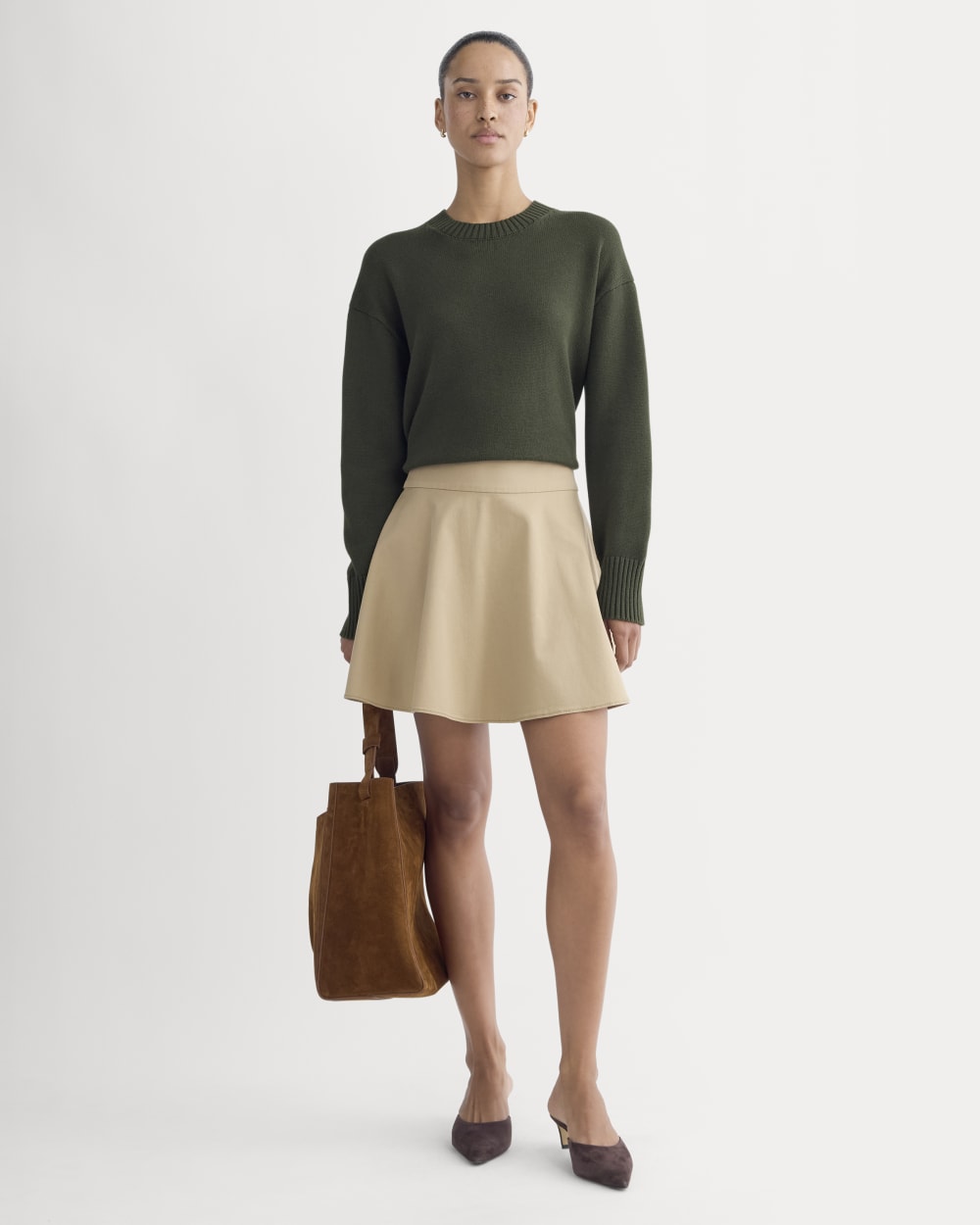 The Boxy Sweater in Everyday Cotton | Dark Green - Image 3