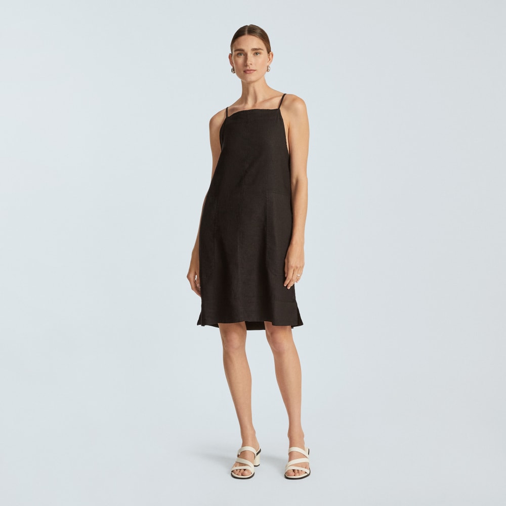 The Linen Apron Dress | Black - Image 2