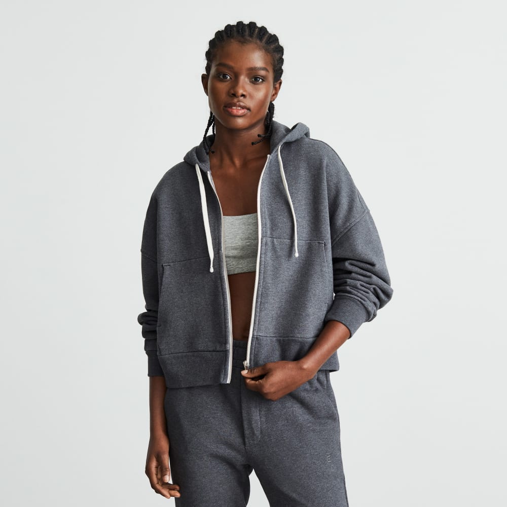 The Track Organic Cotton Hoodie | Dark Heather Grey - Image 2