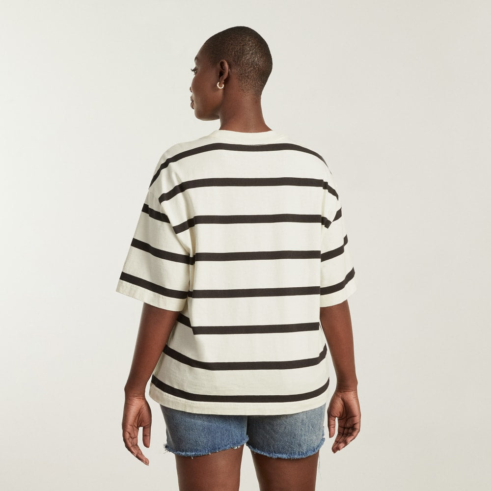 The Premium Weight Relaxed Tee | Black / Canvas - Image 3