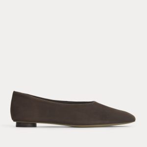 Gallery Square-Toe Flat | Deep Brown