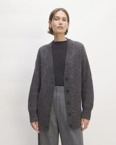 The Alpaca Oversized Cardigan | Dark Charcoal