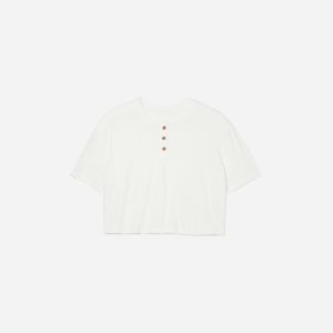 The Vintage Henley Hemp Tee | White