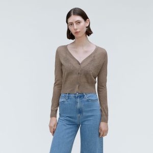 The Featherweight Alpaca Cardigan | Taupe Grey