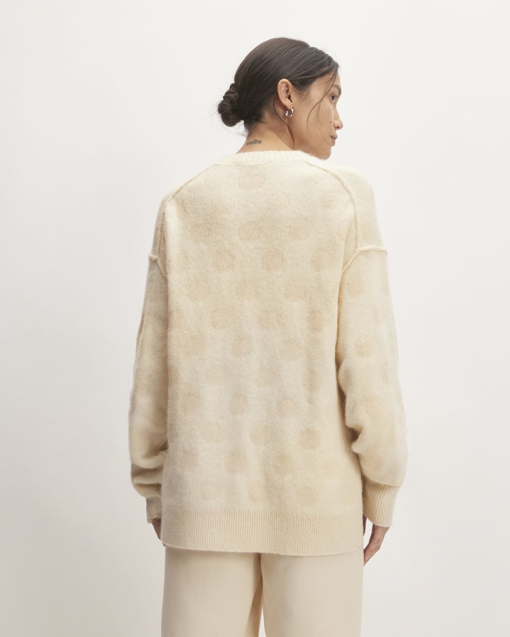 The Alpaca Polka Dot Oversized Crew | Snow / Canvas Polka Dot - Image 6