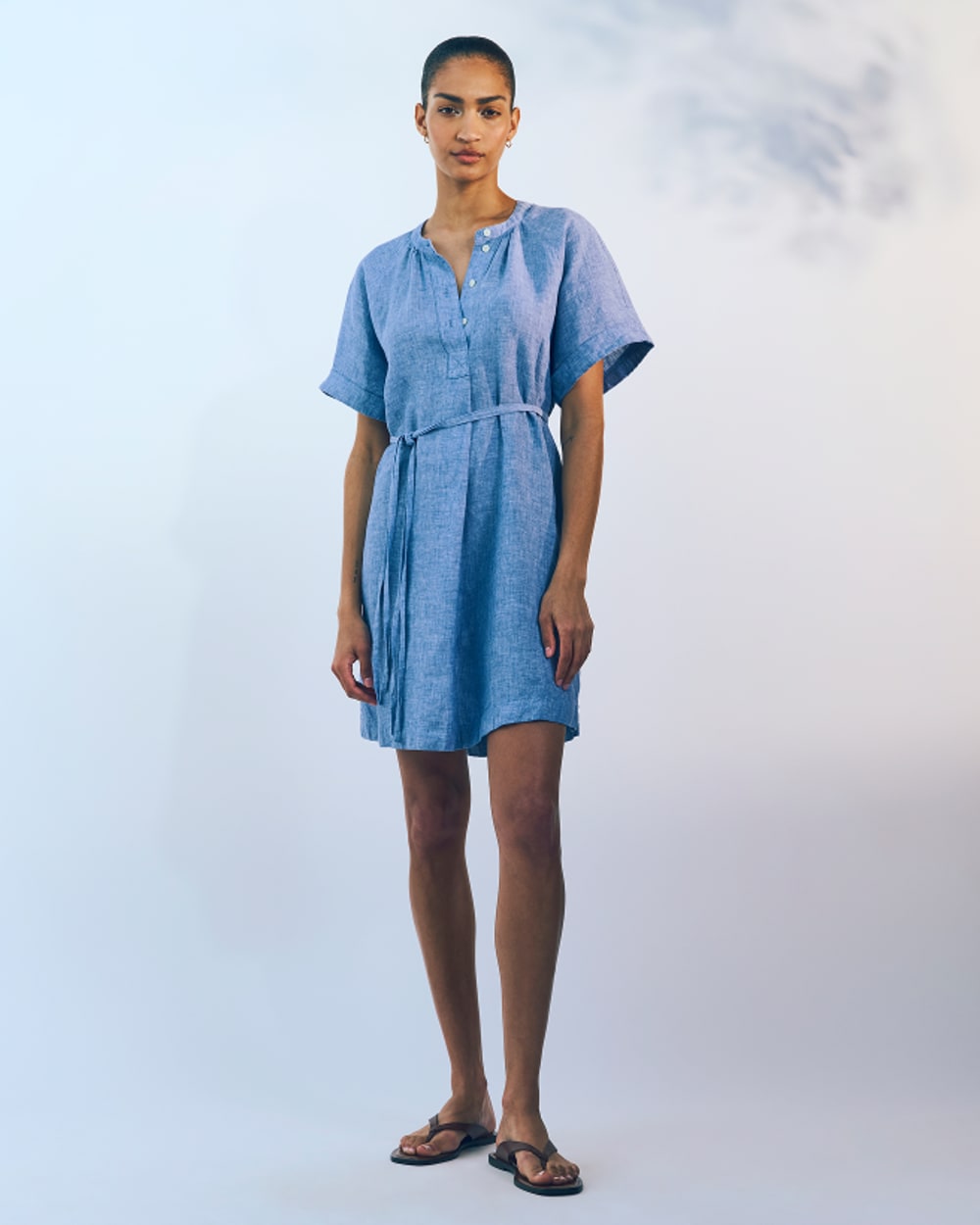 The Popover Dress in Linen | Chambray - Image 7