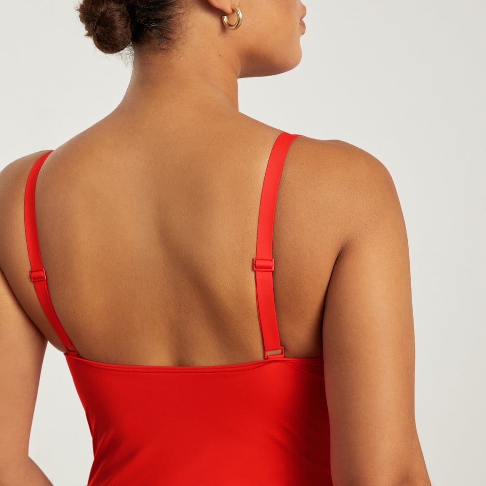 The V-Neck One-Piece | Bright Red - Image 4