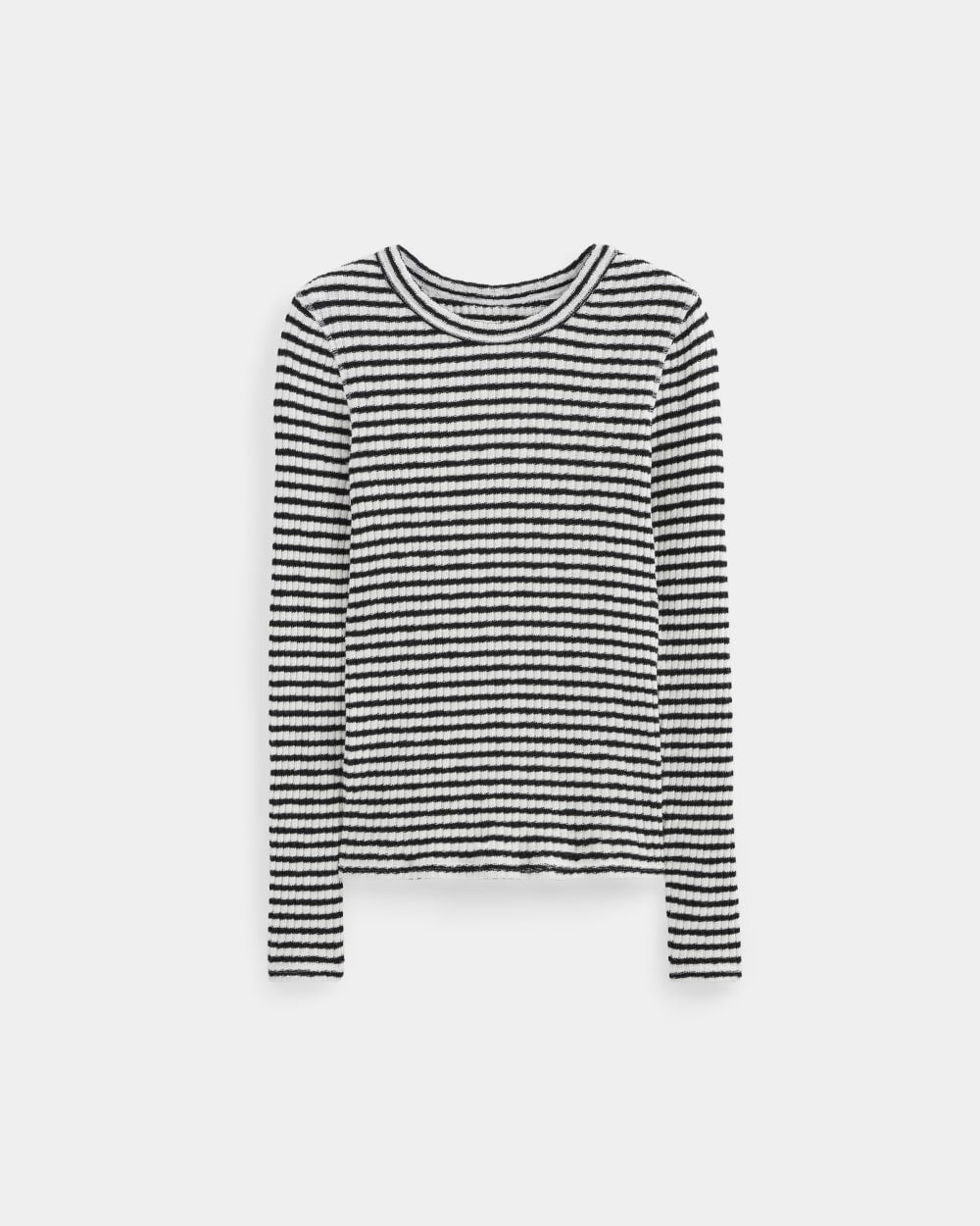 The Cozy Rib Long-Sleeve Tee | Bone / Black - Image 2