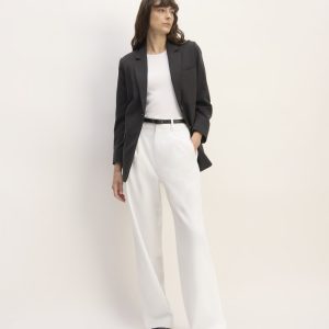 The Draper Pleated Pant in Buttersmooth | White | 32 Inseam