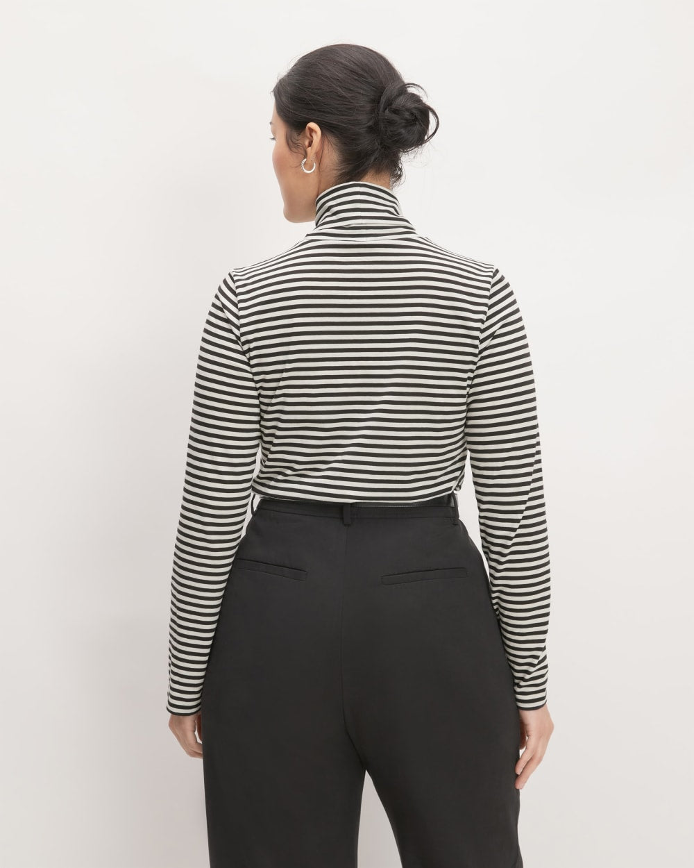 The Organic Cotton Turtleneck | Black / Bone - Image 6