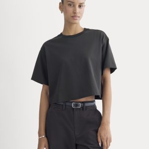 The Premium Weight Cropped Tee | Black