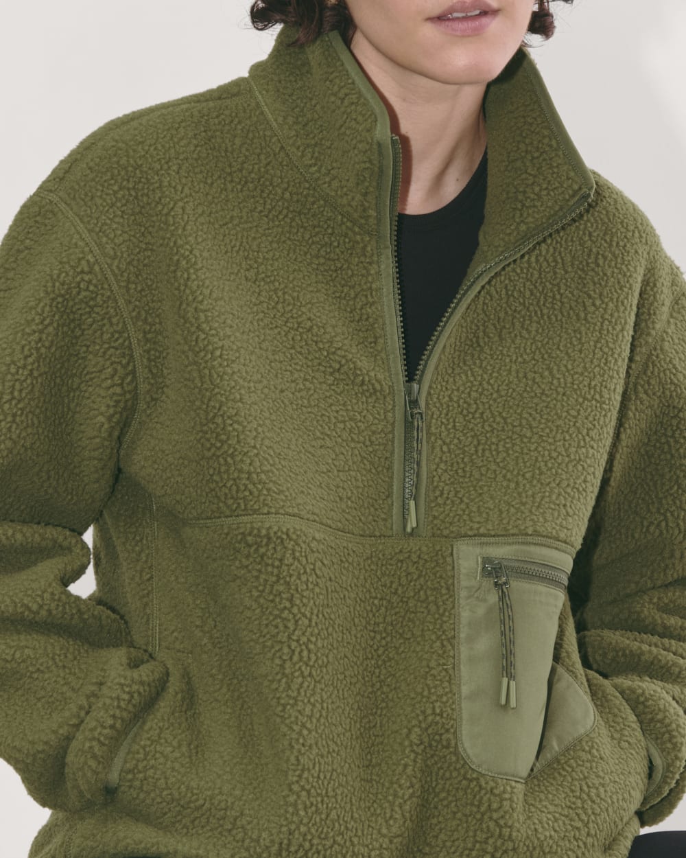 The ReNew Fleece Oversized Half-Zip | Kalamata - Image 4