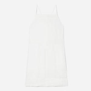 The Linen Apron Dress | White