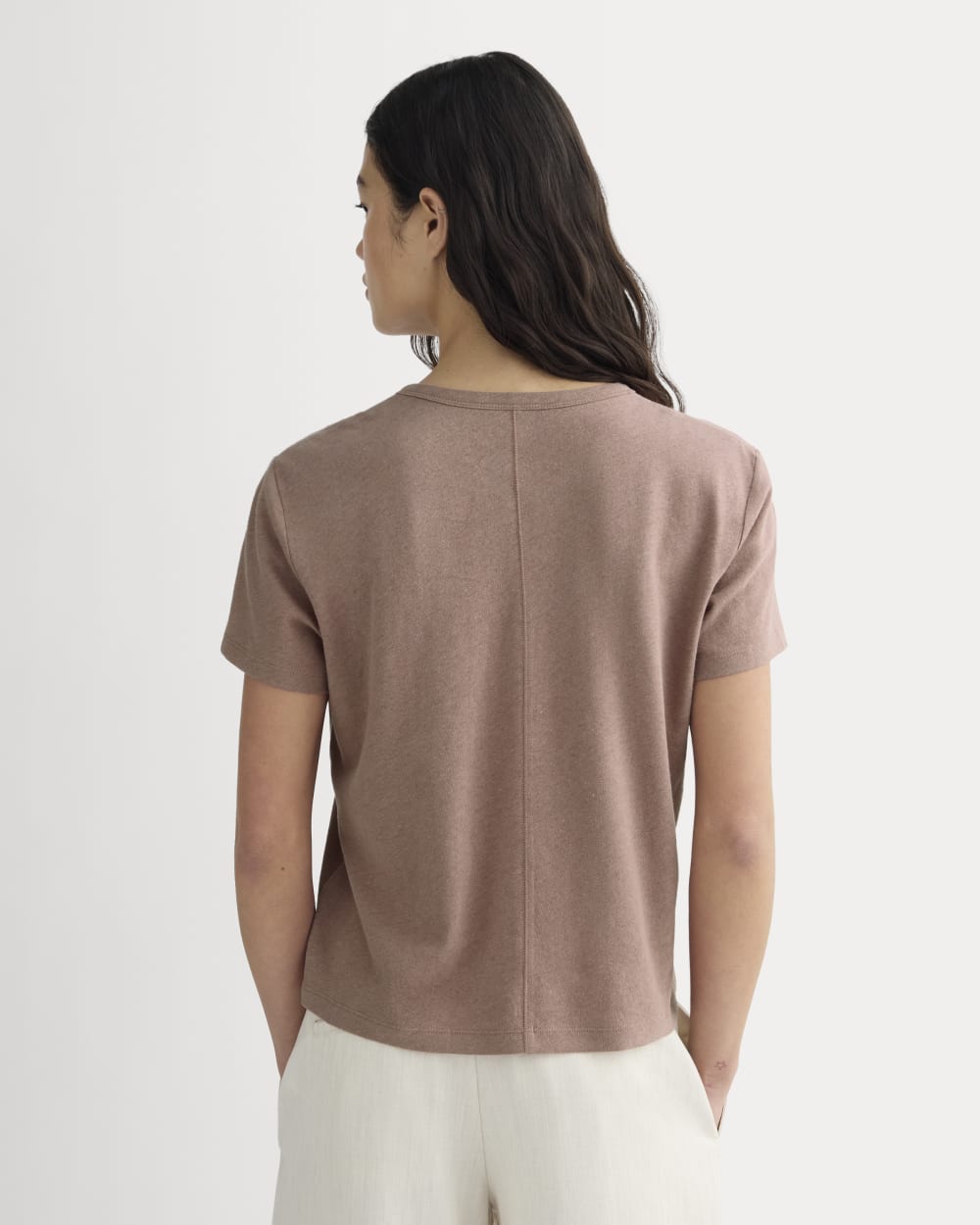 The Box-Cut Tee in Cotton Linen | Rose Dusk - Image 3