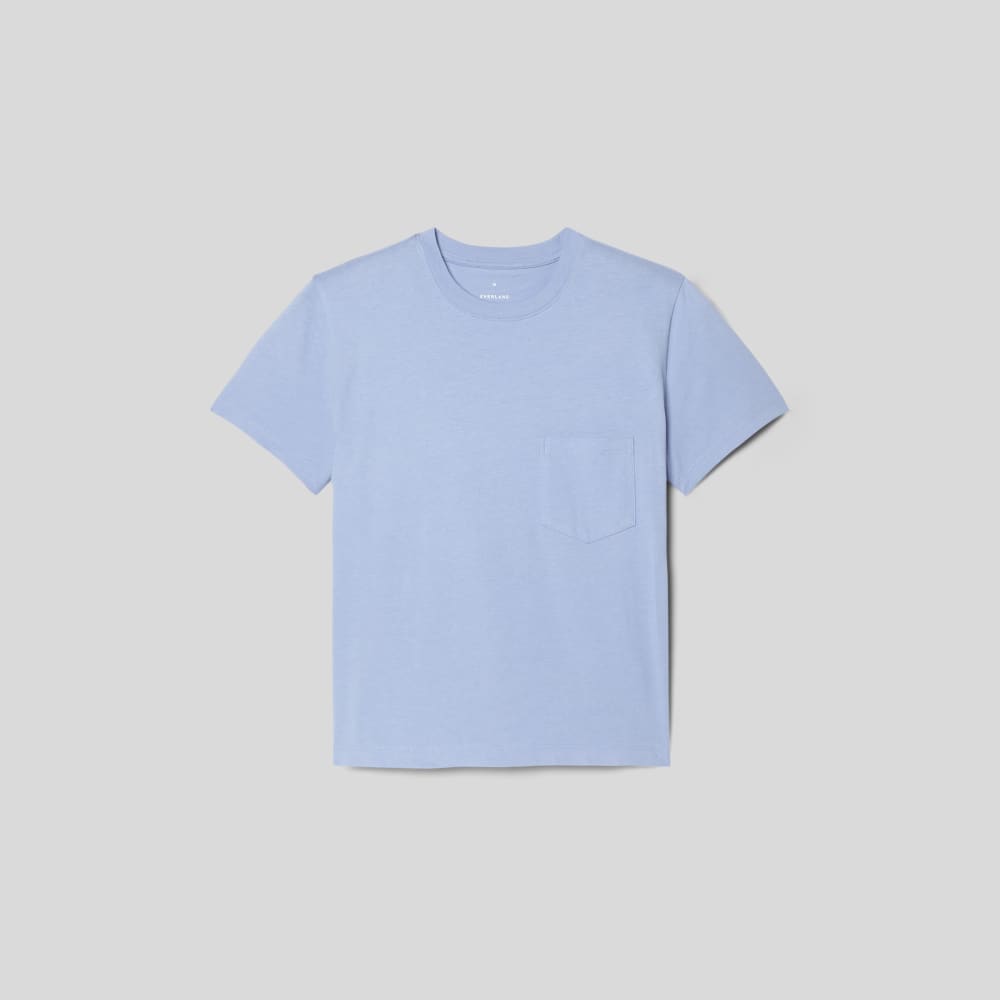 The Box-Cut Tee in Essential Cotton | Periwinkle | Pocket - Image 2