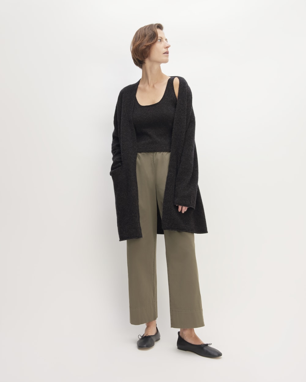 The Cozy-Stretch Long Cardigan | Charcoal - Image 3