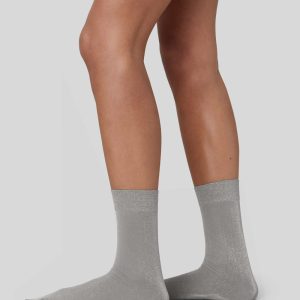 Ines Shimmery Socks | Light Grey