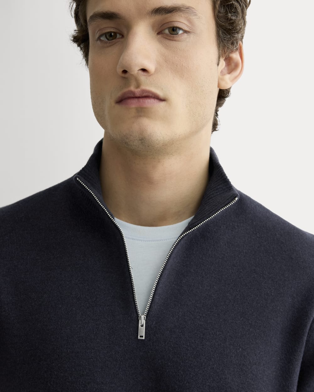 The No-Sweat Quarter-Zip | Heathered Midnight - Image 4