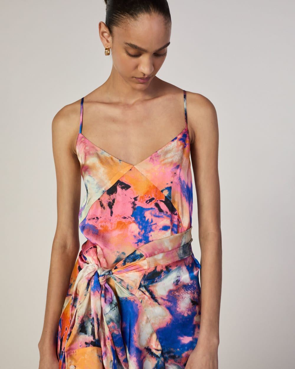 The Everlane x Marques' Almeida Satin Tie-Dye Dress | Multi Tie-Dye - Image 8