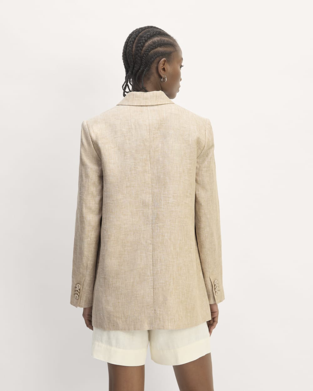 The Oversized Blazer in Linen | Cornstalk Chambray - Image 6