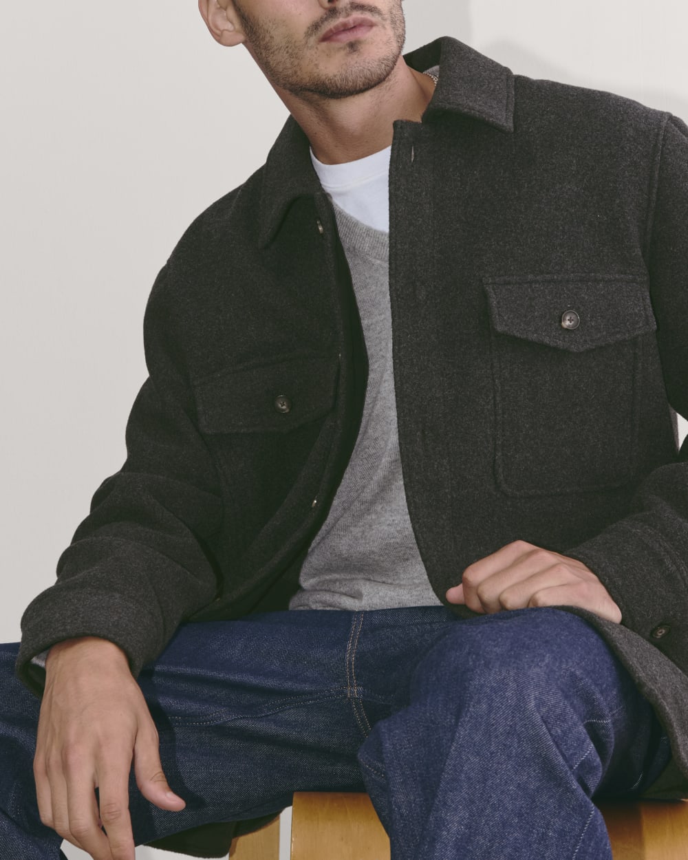 The Wool Overshirt | Heather Charcoal - Image 3