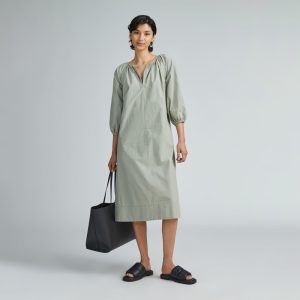 The Raglan Sleeve Poplin Dress | Seagrass
