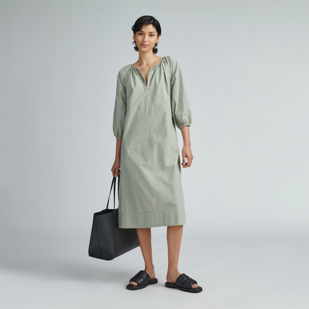 The Raglan Sleeve Poplin Dress | Seagrass