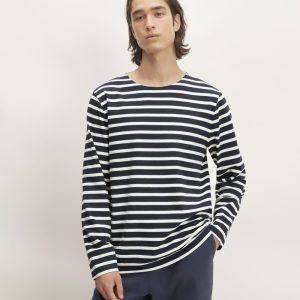 The Premium-Weight Long-Sleeve Mariner Tee | Navy / Bone